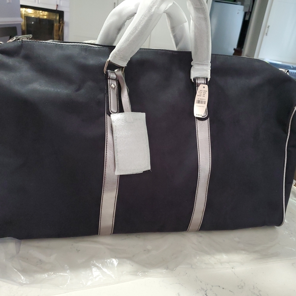 Victoria's Secret Black and Silver Weekender / Tote Bag Brand New